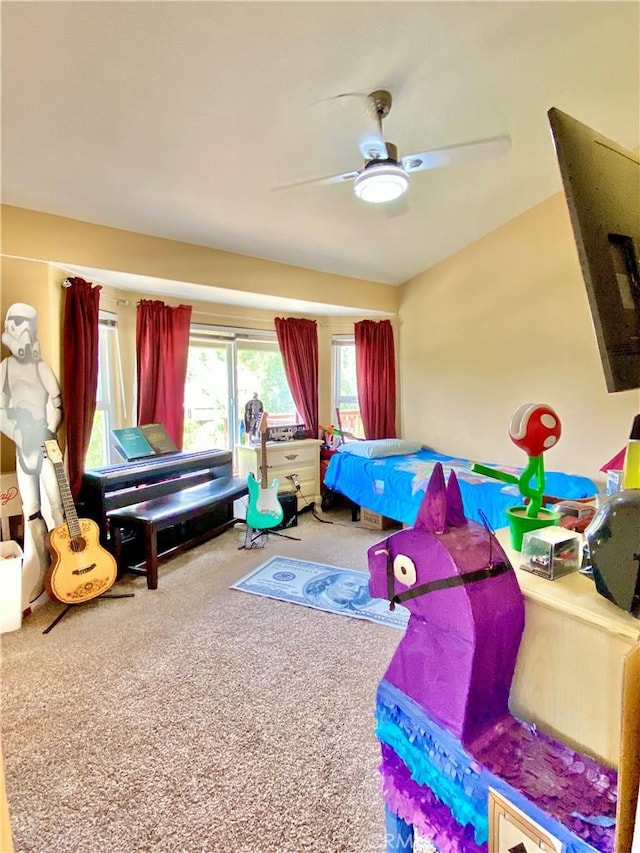5218 Rocky Mountain Pl, Rancho Cucamonga, CA 91737 - bedroom featuring carpet and a ceiling fan