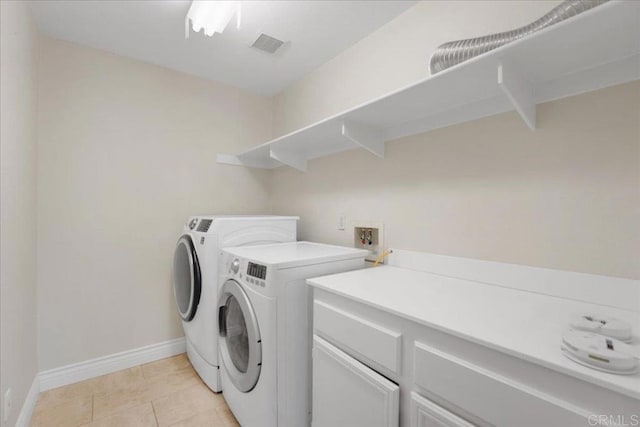 858 Via Barquero, San Marcos, CA 92069 - washroom featuring washing machine and dryer, baseboards, and light tile patterned floors
