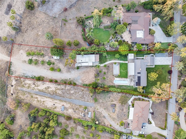 2886 Mcallister St, Riverside, CA 92503 - aerial view of property and surrounding area featuring property parcel outlined
