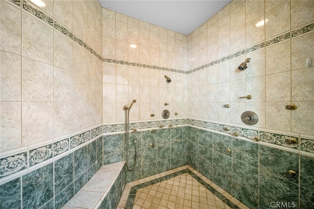 37626 Via Majorca, Murrieta, CA 92562 - bathroom featuring a tile shower and tile walls