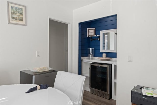 1459 Clock Ave, Redlands, CA 92374 - interior space featuring wine cooler, a dry bar, and wood finished floors