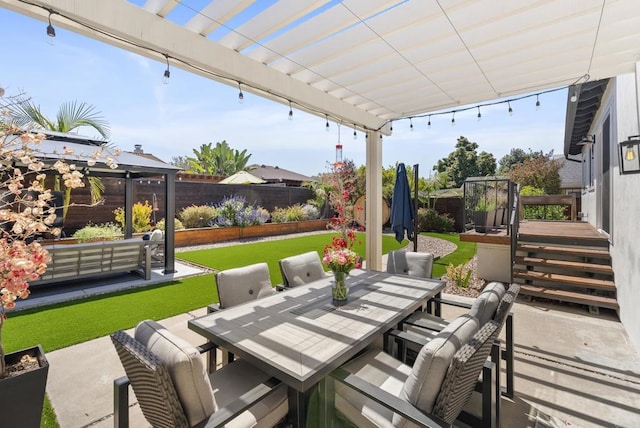 6153 Baltimore Dr, La Mesa, CA 91942 - view of patio / terrace featuring outdoor dining space and a wooden deck