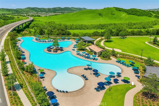 181 Moonflower Rd, Rancho Mission Viejo, CA 92694 - aerial view of a pool and a mountainous background