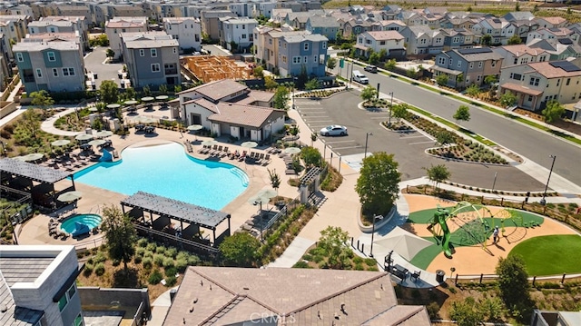 181 Moonflower Rd, Rancho Mission Viejo, CA 92694 - aerial perspective of suburban area featuring a pool area