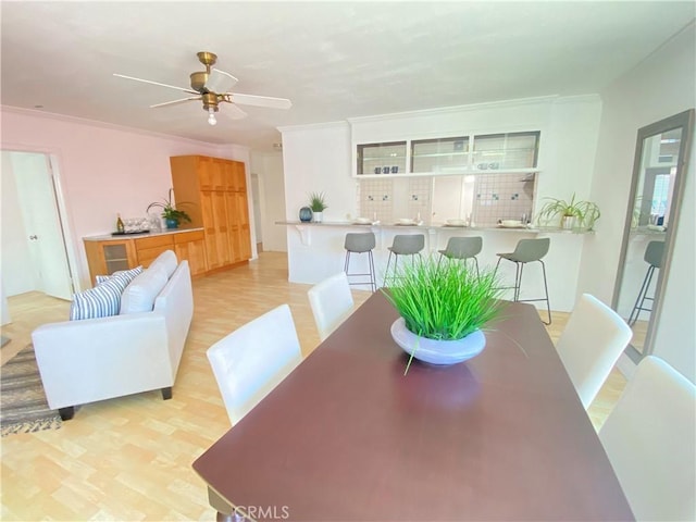 619 Center St, El Segundo, CA 90245 - dining space featuring ceiling fan and light wood-style flooring