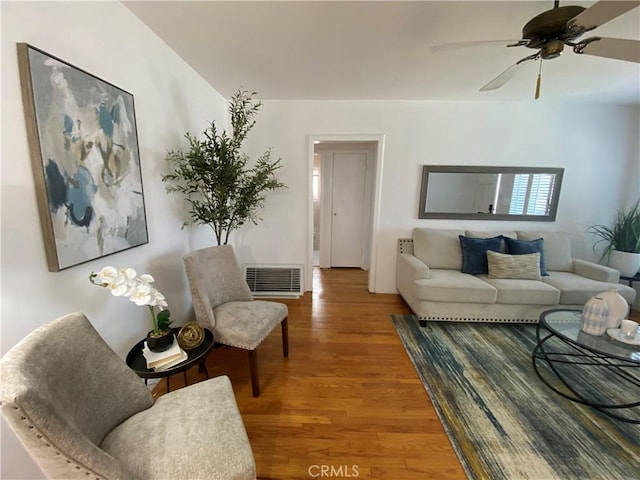 619 Center St, El Segundo, CA 90245 - living room with wood finished floors and a ceiling fan