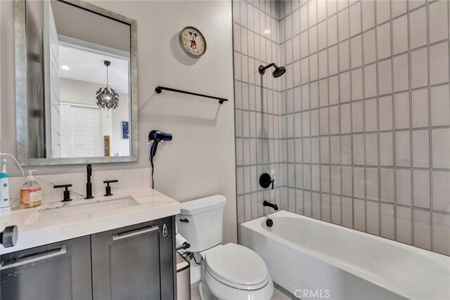 20537 W Overlook Ct, Porter Ranch, CA 91326 - bathroom featuring toilet, vanity, and bathtub / shower combination
