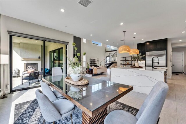 20537 W Overlook Ct, Porter Ranch, CA 91326 - dining area featuring recessed lighting and stairway
