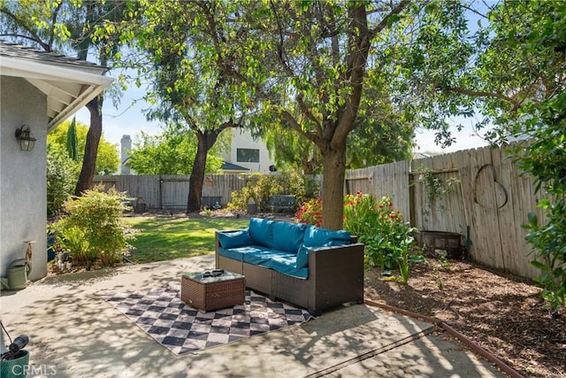 1337 Lloyd Pl, Lompoc, CA 93436 - fenced backyard with an outdoor hangout area and a patio area