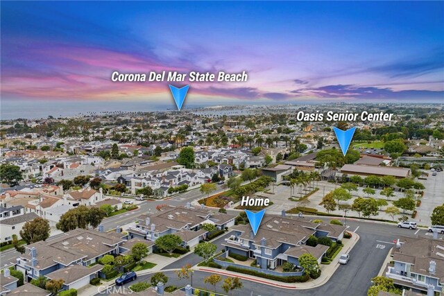 3510 Lilac Ave Unit 13, Corona Del Mar, CA 92625 - aerial overview of property's location featuring nearby suburban area