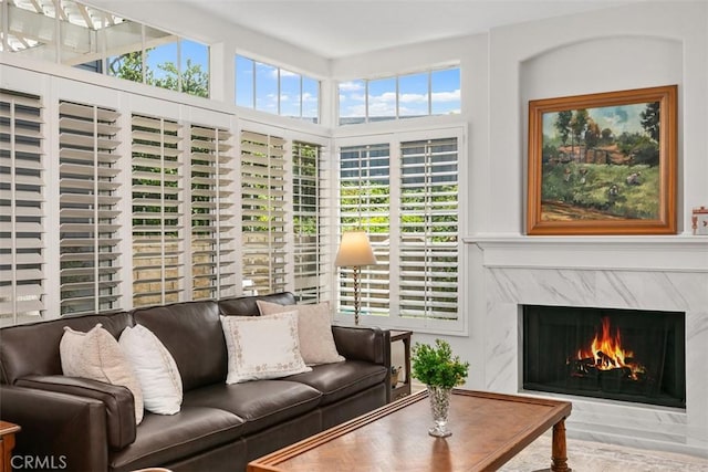 3510 Lilac Ave Unit 13, Corona Del Mar, CA 92625 - living room featuring a premium fireplace