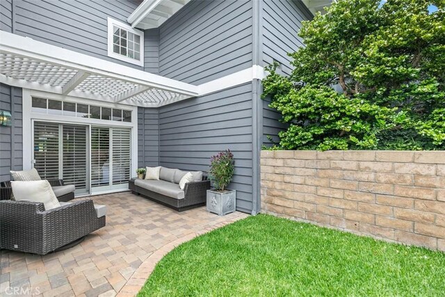 3510 Lilac Ave Unit 13, Corona Del Mar, CA 92625 - view of patio featuring a pergola and an outdoor living space