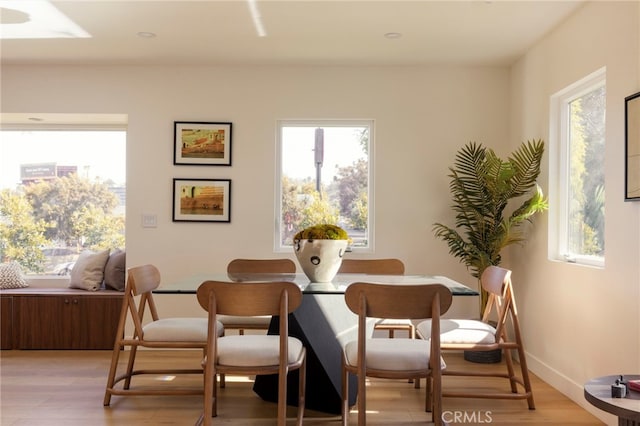 3554 S Sycamore Ave, Los Angeles, CA 90016 - dining space with light wood-style flooring and baseboards