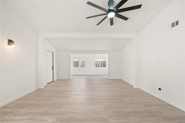 12340 Dune St, Norwalk, CA 90650 - unfurnished living room featuring a ceiling fan, light wood-style floors, and baseboards