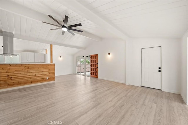 12340 Dune St, Norwalk, CA 90650 - unfurnished living room with light wood-style floors, a ceiling fan, and baseboards