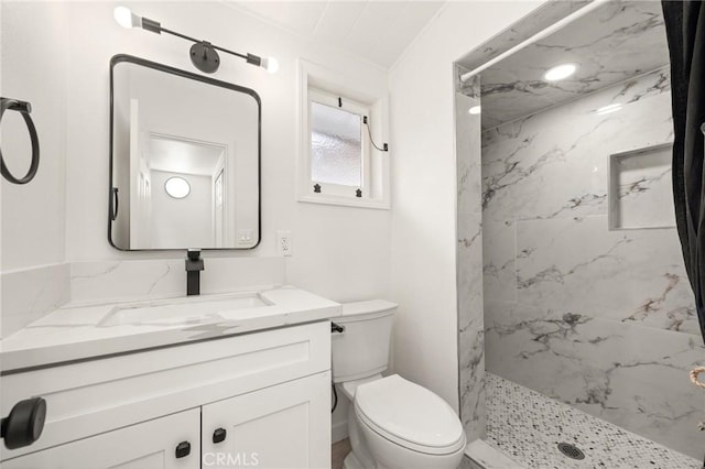 12340 Dune St, Norwalk, CA 90650 - full bath featuring a marble finish shower, vanity, and toilet