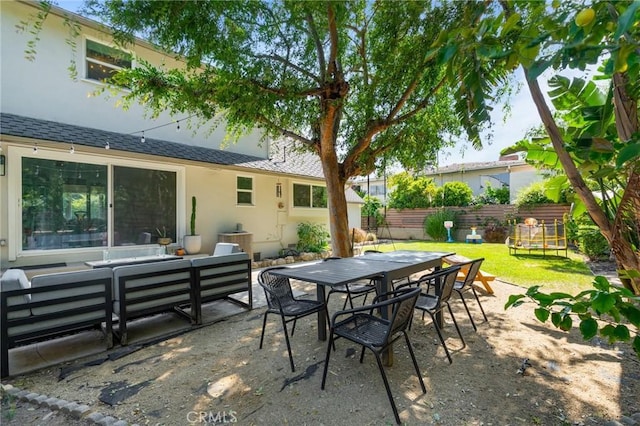 4501 Don Miguel Dr, Los Angeles, CA 90008 - view of patio with outdoor lounge area and outdoor dining area