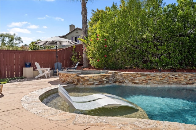 34032 Temecula Creek Rd, Temecula, CA 92592 - view of swimming pool with a patio area and a pool with connected hot tub