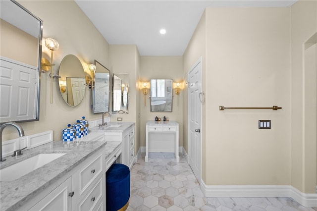 34032 Temecula Creek Rd, Temecula, CA 92592 - full bathroom featuring two vanities and recessed lighting