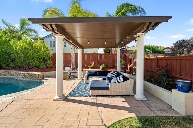 34032 Temecula Creek Rd, Temecula, CA 92592 - fenced backyard featuring a patio area and an outdoor living space