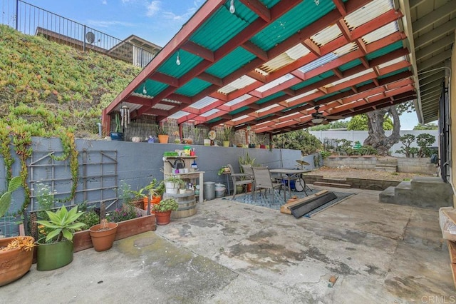 6053 Mohler St, San Diego, CA 92120 - fenced backyard featuring outdoor dining space and a patio