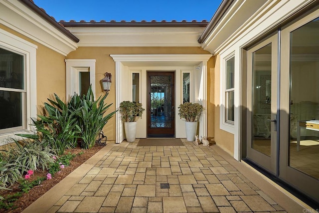 15527 Artesian Ridge Rd, San Diego, CA 92127 - doorway to property with stucco siding and french doors