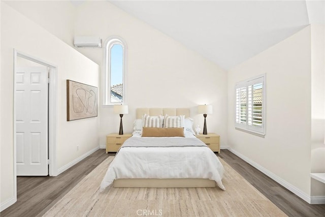 407 E Duarte Rd Unit D, Arcadia, CA 91006 - bedroom featuring wood finished floors, baseboards, and vaulted ceiling