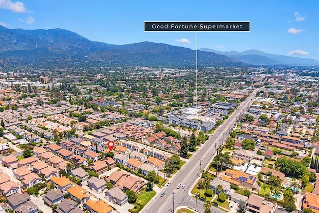 407 E Duarte Rd Unit D, Arcadia, CA 91006 - aerial overview of property's location with a mountainous background