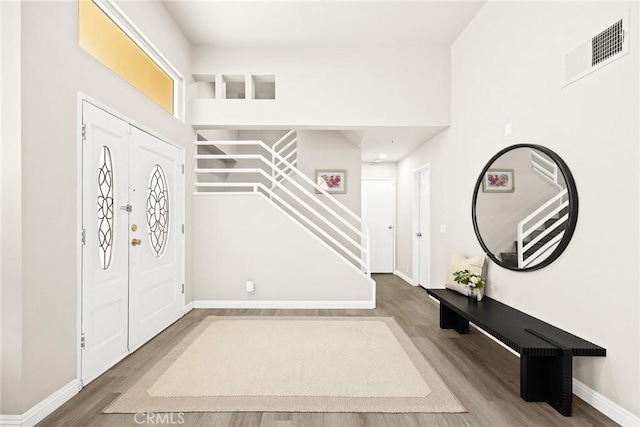 407 E Duarte Rd Unit D, Arcadia, CA 91006 - entryway featuring wood finished floors and stairway