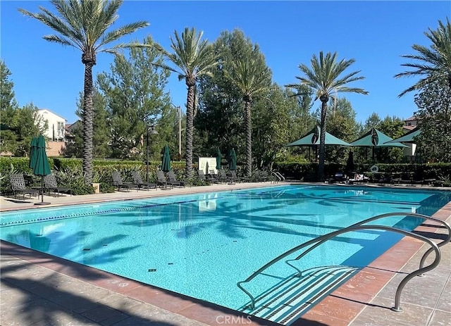 166 Borrego, Irvine, CA 92618 - community pool with a patio area