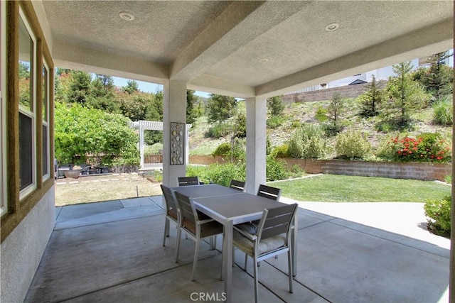 12949 Pinewood Ln, Yucaipa, CA 92399 - view of patio / terrace featuring outdoor dining space