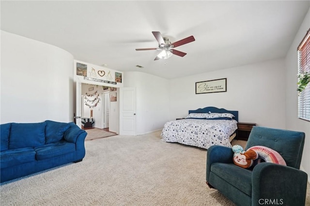 6688 Banyan Ave, Hesperia, CA 92345 - carpeted bedroom featuring a ceiling fan