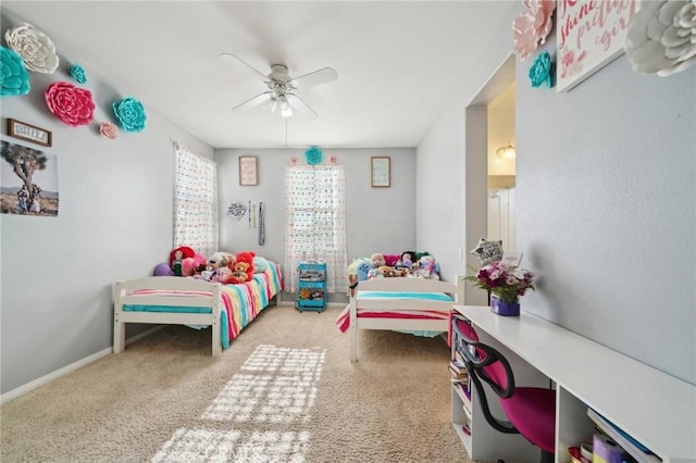 6688 Banyan Ave, Hesperia, CA 92345 - carpeted bedroom featuring baseboards and ceiling fan