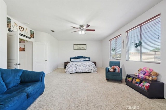 6688 Banyan Ave, Hesperia, CA 92345 - carpeted bedroom with a ceiling fan