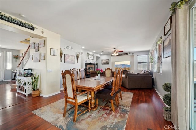 6688 Banyan Ave, Hesperia, CA 92345 - dining space featuring baseboards, wood finished floors, plenty of natural light, and recessed lighting