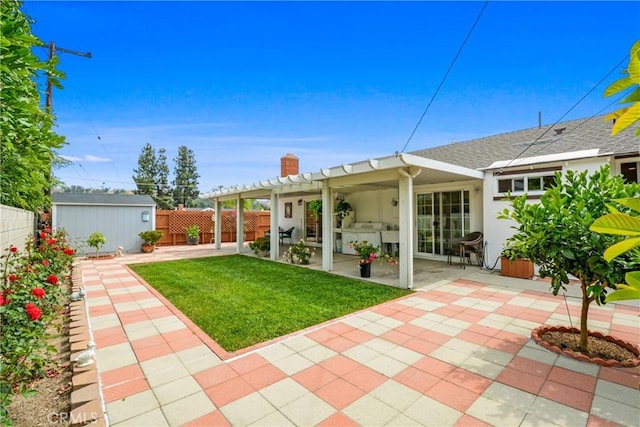 1420 Bookman Ave, Walnut, CA 91789 - rear view of house with a patio area, a chimney, and stucco siding