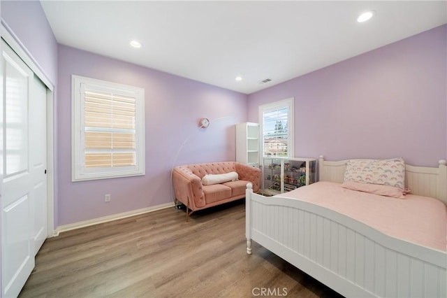 323 La Ventana Dr, Brea, CA 92823 - bedroom with wood finished floors, recessed lighting, and a closet