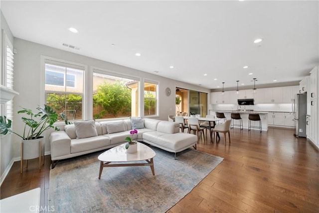 323 La Ventana Dr, Brea, CA 92823 - living room with hardwood / wood-style flooring, recessed lighting, and baseboards