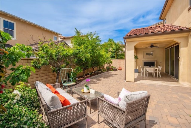 323 La Ventana Dr, Brea, CA 92823 - fenced backyard featuring an outdoor living space and a patio