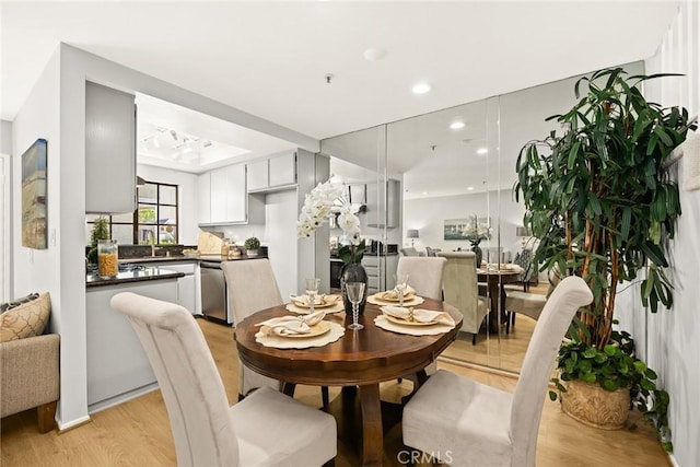 32 N 4th St Unit B, Alhambra, CA 91801 - dining space with light wood-type flooring and recessed lighting