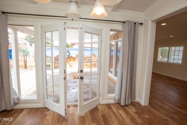 1207 S L St, Oxnard, CA 93033 - doorway to outside featuring wood finished floors and french doors