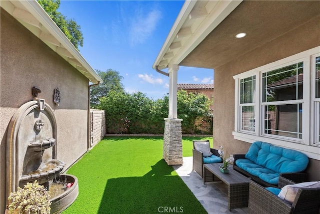 8851 Soothing Ct, Corona, CA 92883 - view of yard featuring an outdoor living space and a patio