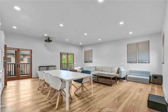 163 S Kingsley, Los Angeles, CA 90004 - dining area with light wood-style floors and recessed lighting