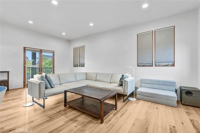 163 S Kingsley, Los Angeles, CA 90004 - living room with light wood-style flooring and recessed lighting