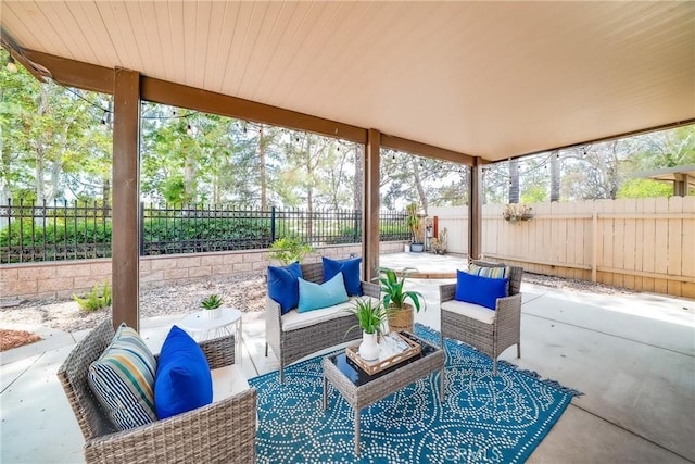 11015 Charleston St, Rancho Cucamonga, CA 91701 - fenced backyard with a patio and outdoor lounge area