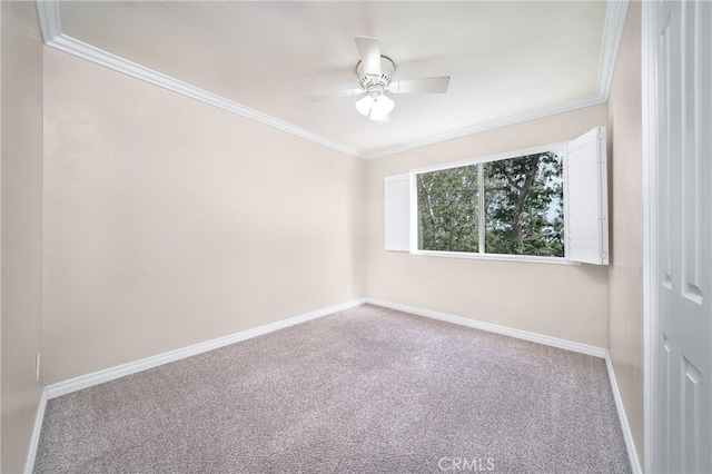 11015 Charleston St, Rancho Cucamonga, CA 91701 - spare room with carpet, ornamental molding, baseboards, and ceiling fan