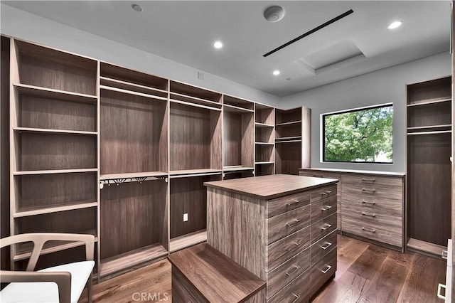 25057 Lewis And Clark Rd, Hidden Hills, CA 91302 - spacious closet with dark wood-style flooring and attic access