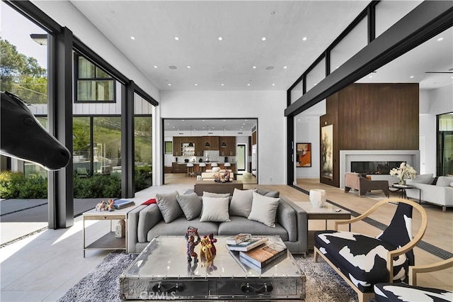 25057 Lewis And Clark Rd, Hidden Hills, CA 91302 - living room with plenty of natural light, recessed lighting, and a high ceiling
