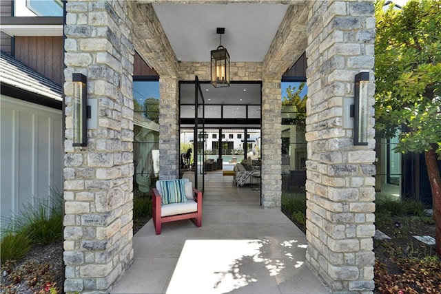 25057 Lewis And Clark Rd, Hidden Hills, CA 91302 - property entrance with stone siding