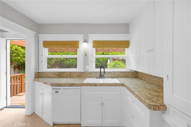 310 Hermosa, Long Beach, CA 90802 - kitchen featuring dishwasher, a sink, and white cabinets